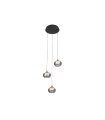Plafón Colgante LED Negro 3 Luces 21W Regulable 35x35 cm Pompeya
