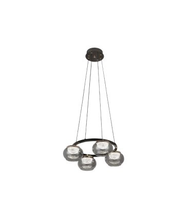 Plafón Colgante LED Negro 4 Luces 28W Regulable 48x48 cm Pompeya