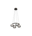 Plafón Colgante LED Negro 4 Luces 28W Regulable 48x48 cm Pompeya