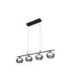 Regleta Colgante LED Lineal Negra 4 Luces 28W 91x15 cm Pompeya