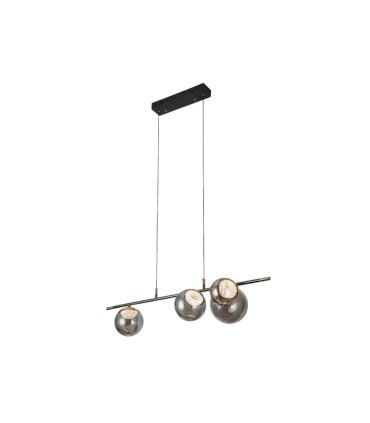 Regleta Colgante LED Negra 4 Luces 28W 100x34 cm Pompeya