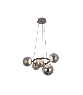 Plafón Colgante LED Negro 5 Luces 35W Regulable 58x58 cm Pompeya