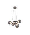Plafón Colgante LED Negro 5 Luces 35W Regulable 58x58 cm Pompeya