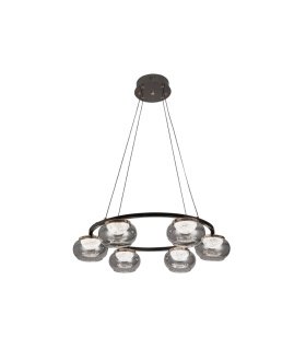 Plafón Colgante LED Negro 6 Luces 42W Regulable 67x67 cm Pompeya