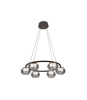 Plafón Colgante LED Negro 6 Luces 42W Regulable 67x67 cm Pompeya