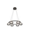 Plafón Colgante LED Negro 6 Luces 42W Regulable 67x67 cm Pompeya