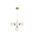Lámpara Colgante Oro 6 Luces E14 Tulipas Blancas 44x44 cm Frey