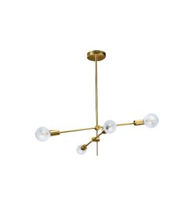 Lámpara de Techo Bronce 4 Luces E27 Brazos Orientables 71x71 cm Jerusalén