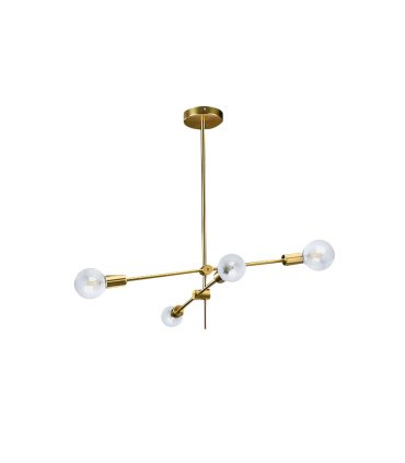 Lámpara de Techo Bronce 4 Luces E27 Brazos Orientables 71x71 cm Jerusalén