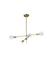 Lámpara de Techo Bronce 4 Luces E27 Brazos Orientables 71x71 cm Jerusalén