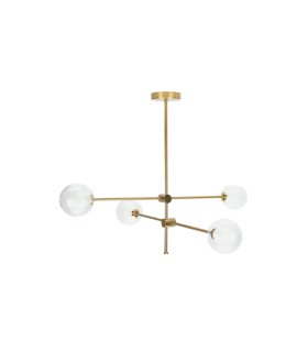 Lámpara de Techo Bronce 4 Luces G9 Tulipas Dobles 82x82 cm Jerusalén