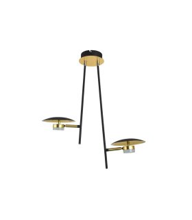 Lámpara Colgante LED 2 Luces 12W 4000K Negro y Oro Orientable Ciudad del Cabo