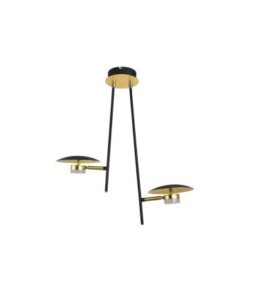 Lámpara Colgante LED 2 Luces 12W 4000K Negro y Oro Orientable Ciudad del Cabo