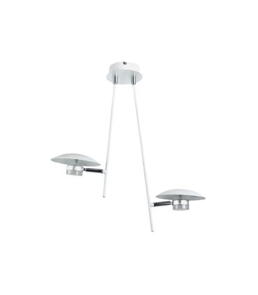 Lámpara Colgante LED 2 Luces 12W 4000K Blanco y Plata Orientable Ciudad del Cabo