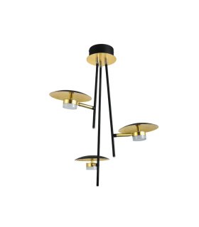 Lámpara Colgante LED 3 Luces 18W 4000K Negro y Oro Orientable Ciudad del Cabo