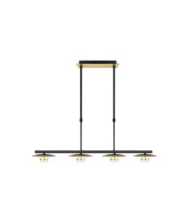 Lámpara Lineal LED 4 Luces 24W 4000K Negro y Oro 85x15 cm Ciudad del Cabo