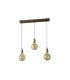 Lámpara Colgante Lineal 3 Luces E27 24W 2700K Ámbar y Cuero 64x13 cm Celso