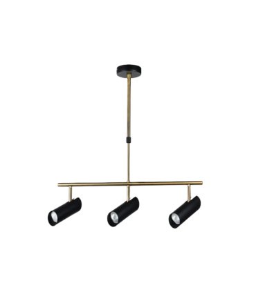 Lámpara de Techo 3 Focos GU10 Negro y Cuero Orientables 56 cm Marrakech
