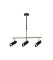 Lámpara de Techo 3 Focos GU10 Negro y Cuero Orientables 56 cm Marrakech