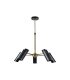 Lámpara de Techo 5 Focos GU10 Negro y Cuero Orientables 58x58 cm Marrakech