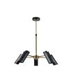 Lámpara de Techo 5 Focos GU10 Negro y Cuero Orientables 58x58 cm Marrakech