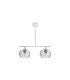 Lámpara de Techo 2 Luces E14 Blanca con Tulipas de Cristal Tallado 41x13 cm Estela