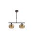 Lámpara de Techo 2 Luces E14 Marrón con Tulipas Ámbar Talladas 41x13 cm Estela