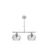 Lámpara de Techo 2 Luces E14 Cromo con Tulipas de Cristal Tallado 41x13 cm Estela