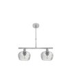 Lámpara de Techo 2 Luces E14 Cromo con Tulipas de Cristal Tallado 41x13 cm Estela