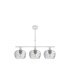 Lámpara de Techo 3 Luces E14 Blanca con Tulipas de Cristal Tallado 55x13 cm Estela