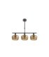 Lámpara de Techo 3 Luces E14 Marrón con Tulipas Ámbar Talladas 55x13 cm Estela