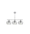 Lámpara de Techo 3 Luces E14 Cromo con Tulipas de Cristal Tallado 55x13 cm Estela