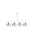 Lámpara de Techo 4 Luces E14 Blanca con Tulipas de Cristal Tallado 75x13 cm Estela