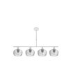 Lámpara de Techo 4 Luces E14 Blanca con Tulipas de Cristal Tallado 75x13 cm Estela