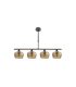 Lámpara de Techo 4 Luces E14 Marrón con Tulipas Ámbar Talladas 75x13 cm Estela
