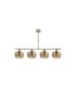 Lámpara de Techo 4 Luces E14 Cuero con Tulipas Ámbar Talladas 75x13 cm Estela
