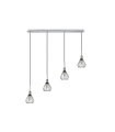 Lámpara Colgante 4 Luces E14 Negro y Cromo Altura Regulable 83x13 cm San Petersburgo
