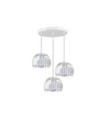 Plafón de Techo 3 Luces E27 Blanco Altura Regulable 40x40 cm Latina