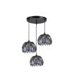 Plafón de Techo 3 Luces E27 Negro Altura Regulable 40x40 cm Latina