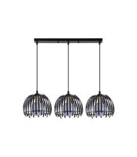 Regleta de Techo 3 Luces E27 Negro Altura Regulable 74x20 cm Latina