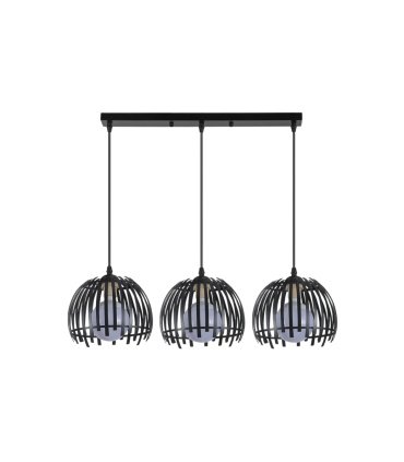 Regleta de Techo 3 Luces E27 Negro Altura Regulable 74x20 cm Latina