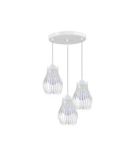 Plafón de Techo 3 Luces E27 Blanco Altura Regulable 36x36 cm Ragusa