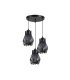 Plafón de Techo 3 Luces E27 Negro Altura Regulable 36x36 cm Ragusa