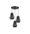 Plafón de Techo 3 Luces E27 Negro Altura Regulable 36x36 cm Ragusa