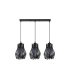 Regleta de Techo 3 Luces E27 Negro Altura Regulable 64x16 cm Ragusa