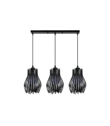 Regleta de Techo 3 Luces E27 Negro Altura Regulable 64x16 cm Ragusa