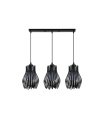 Regleta de Techo 3 Luces E27 Negro Altura Regulable 64x16 cm Ragusa