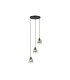 Plafón de Techo 3 Luces E14 Negro y Ratán Altura Regulable Burano