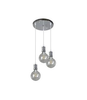 Lámpara Colgante 3 Luces E27 Cromo LED 24W 2550 lm 36x36 cm Prisco
