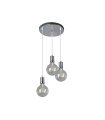 Lámpara Colgante 3 Luces E27 Cromo LED 24W 2550 lm 36x36 cm Prisco